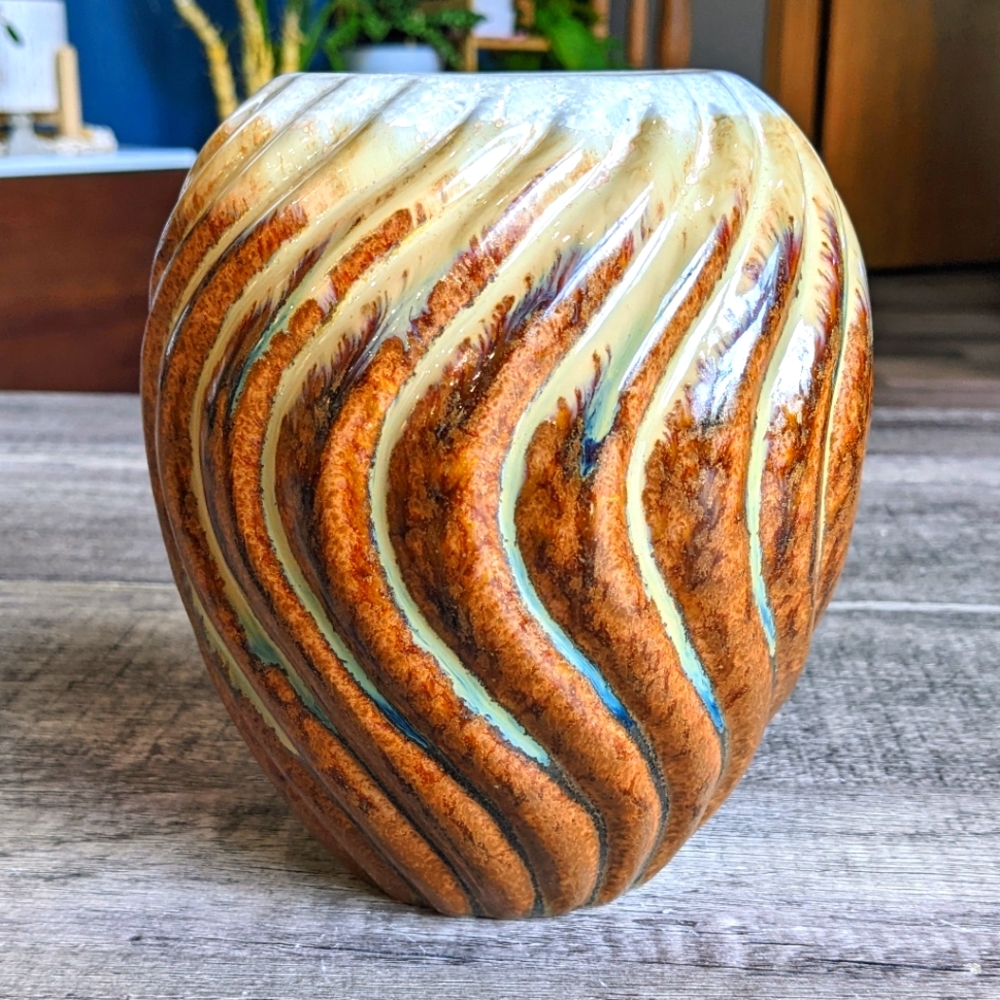 Decorative Glazed Unique Stoneware Vase or Planter